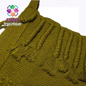Bolsa verde en telar de cintura