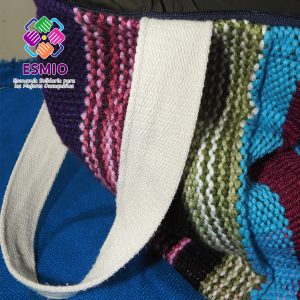 Bolso telar de cintura colores y asas